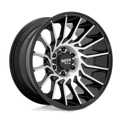 Moto Metal - MO807 - Black - GLOSS BLACK MACHINED - 20" x 10", -18 Offset, 8x180 (Bolt Pattern), 124.2mm HUB