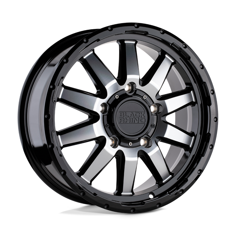 Black Rhino - EXCURSION - Black - Gloss Black with Mirror Face - 18" x 8", 48 Offset, 5x160 (Bolt Pattern), 65.1mm HUB