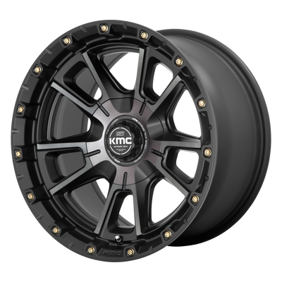 KMC Wheels - KM100 SYNC - Gunmetal - SATIN BLACK WITH GRAY TINT - 17" x 9", -12 Offset, 6x135/139.7 (Bolt Pattern), 106.1mm HUB