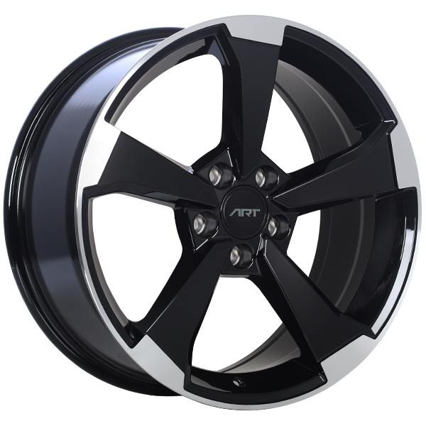 ART - Replica 191 - Black - Gloss Black - Machined Face - 19" x 8.5", 35 Offset, 5x112 (Bolt Pattern), 66.5mm HUB