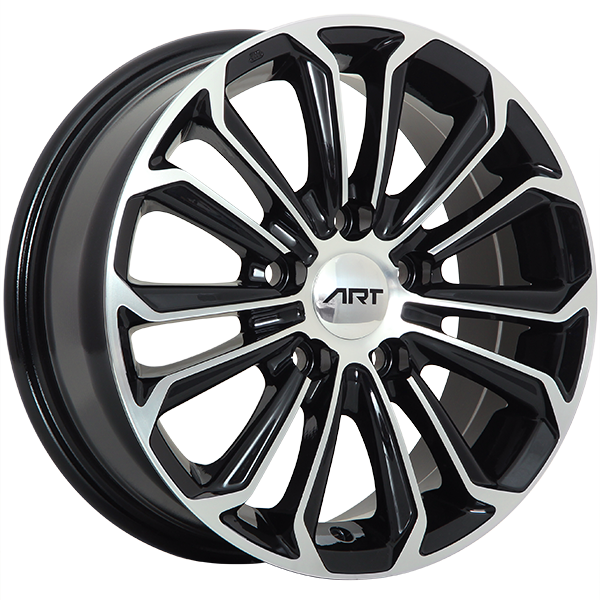 ART - Replica 95 - Black - Gloss Black - Machined Face - 16" x 6.5", 40 Offset, 5x100 (Bolt Pattern), 54.1mm HUB