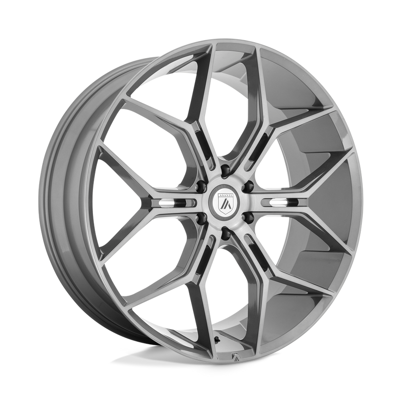 Asanti Black - ABL-38 MONARCH TRUCK - Gunmetal - TITANIUM BRUSHED - 22" x 9.5", 20 Offset, 6x139.7 (Bolt Pattern), 106.1mm HUB