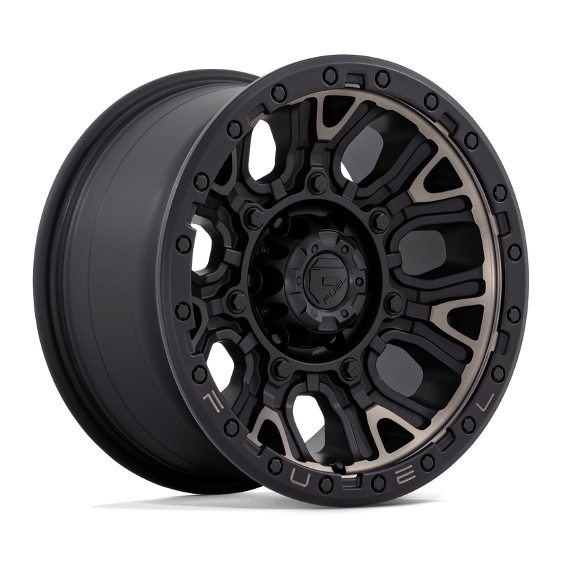 Fuel - D824 TRACTION - Black - MATTE BLACK WITH DOUBLE DARK TINT - 17" x 9", 1 Offset, 6x139.7 (Bolt Pattern), 106.1mm HUB