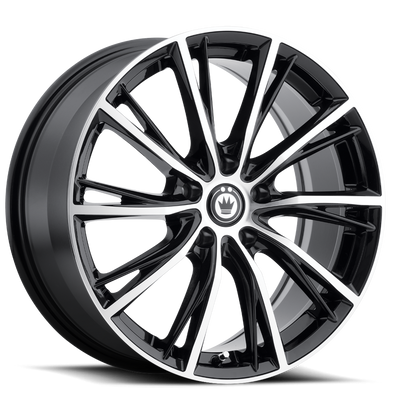Konig - Impression - Black - Gloss Black With Machined Face - 18" x 8", 45 Offset, 5x112 (Bolt Pattern), 66.6mm HUB