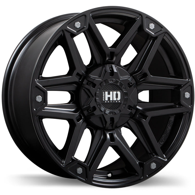 Fast HD - RECON - Black - Satin Black Anthracite - 17" x 8", 20 Offset, 5x139.7 (Bolt Pattern), 78mm HUB