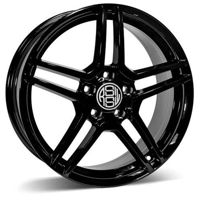 RSSW - Cruiser - Black - Gloss Black - 17" x 7", 45 Offset, 5x127 (Bolt Pattern), 71.5mm HUB