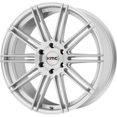 KMC Wheels - KM707 CHANNEL - Silver - Brushed Silver - 24" x 9.5", 30 Offset, 6x139.7 (Bolt Pattern), 100.3mm HUB