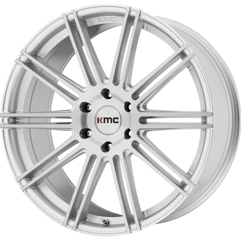 KMC Wheels - KM707 CHANNEL - Silver - Brushed Silver - 24" x 9.5", 30 Offset, 6x139.7 (Bolt Pattern), 100.3mm HUB