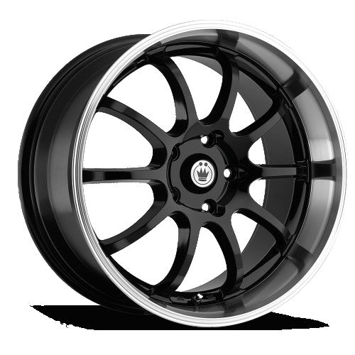 Konig - Lighting - Black - Black/Machine Lip - 17" x 7", 40 Offset, 5x100/114.3 (Bolt Pattern), 73.1mm HUB