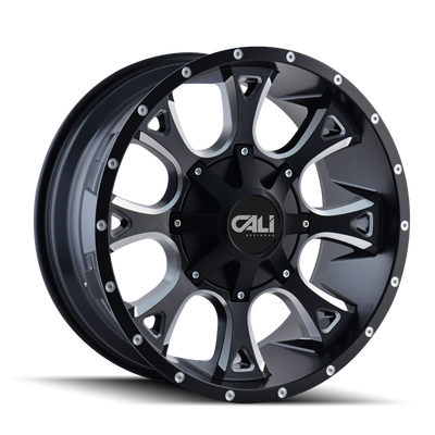 Cali Off-Road - ANARCHY - Black - SATIN BLACK/MILLED SPOKES - 20" x 9", 18 Offset, 8x180 (Bolt Pattern), 124.1mm HUB