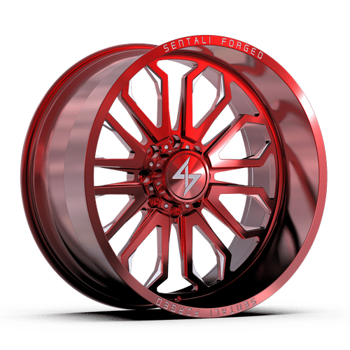 Sentali - Forged SF-3 - Red Milled - 26" x 14", -76 Offset, 8x165.1 (Bolt pattern), 125.2mm HUB