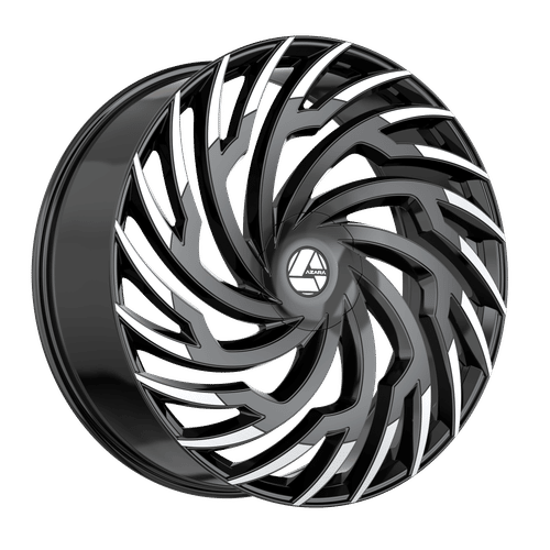 Azara - AZA-536 - Black - Gloss Black Machined - 20" x 8.5", 38 Offset, 5x112/114.3 (Bolt pattern), 74.1mm HUB