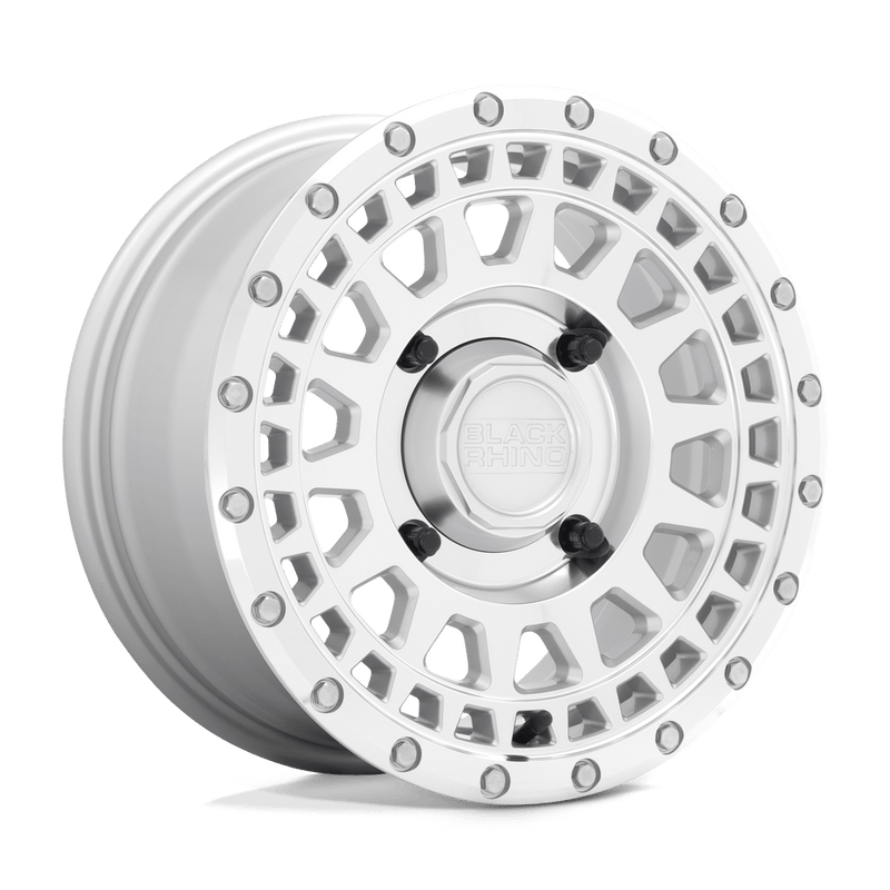 Black Rhino Powersports - PARKER UTV - Silver - SIVLER WITH MIRROR CUT FACE - 15" x 7", 51 Offset, 4x110 (Bolt Pattern), 80.2mm HUB