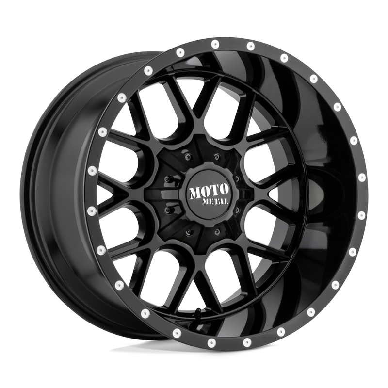 Moto Metal - MO986 SIEGE - Black - GLOSS BLACK - 20" x 9", 18 Offset, 5x127/139.7 (Bolt Pattern), 78.1mm HUB