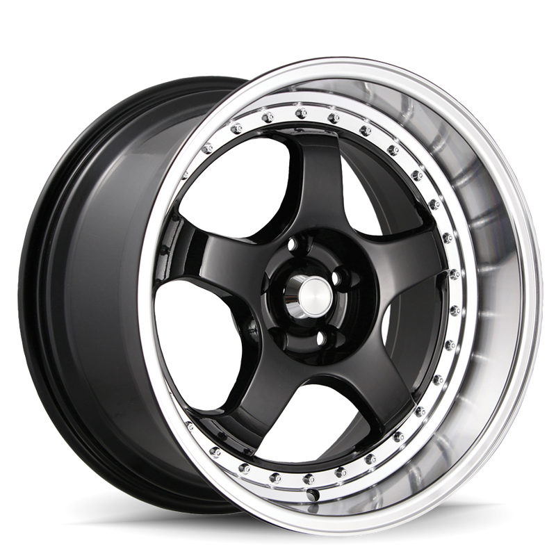 Konig - SSM - Black - Gloss Black With Machined Lip - 18" x 9", 42 Offset, 5x100 (Bolt Pattern), 73.1mm HUB