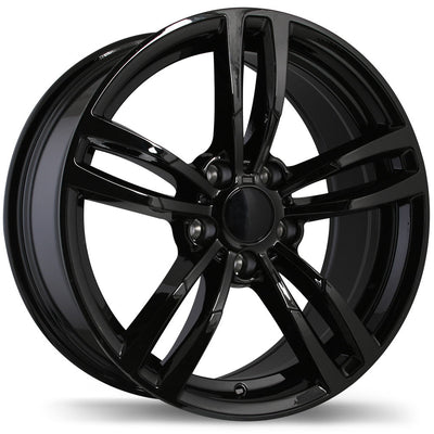Replika - R163A - Black - Gloss Black - 19" x 8.5", 35 Offset, 5x120 (Bolt Pattern), 72.6mm HUB