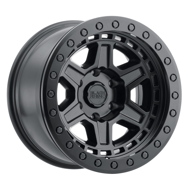 Black Rhino - RENO - Gunmetal - MATTE BLACK W/ BRASS BOLTS - 18" x 9.5", -12 Offset, 6x139.7 (Bolt Pattern), 112.1mm HUB