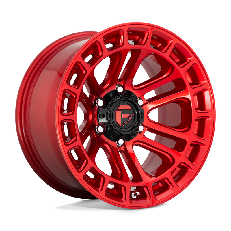 Fuel - D719 HEATER - CANDY RED MACHINED - 17" x 9", -12 Offset, 6x135 (Bolt Pattern), 87.1mm HUB