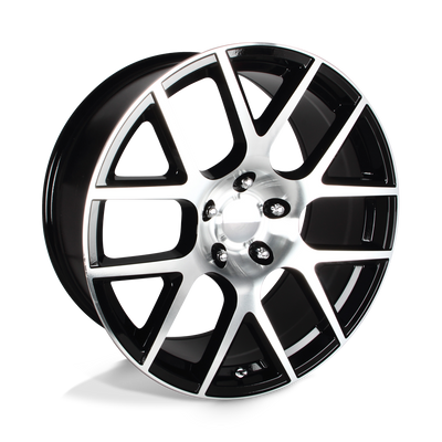 OE Creations - PR163 - Black - GLOSS BLACK MACHINED - 20" x 9", 20 Offset, 5x115 (Bolt Pattern), 71.5mm HUB