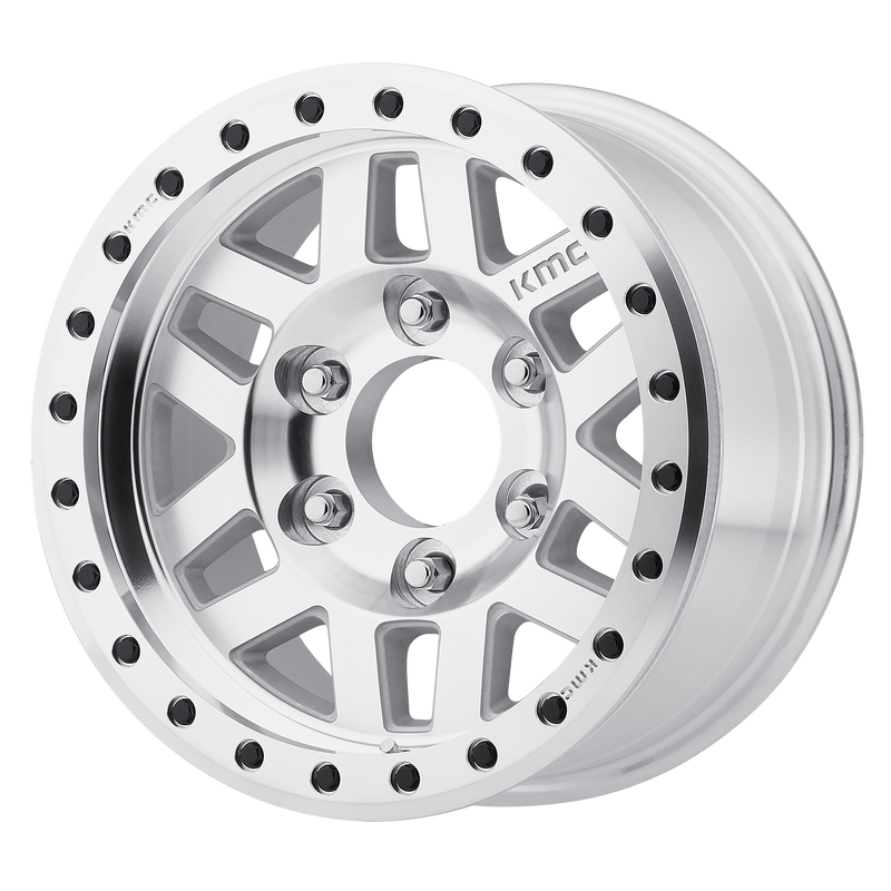 KMC Wheels - KM228 MACHETE DESERT BEADLOCK - Silver - Machined - 17" x 8.5", 0 Offset, 6x165.1 (Bolt Pattern), 108mm HUB