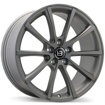 Braelin - BR09 - Gunmetal - Satin Charcoal - 19" x 8.5", 25 Offset, 5x114.3 (Bolt Pattern), 56.1mm HUB