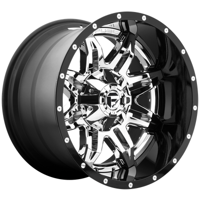 Fuel - D266 LETHAL - Chrome - CHROME PLATED GLOSS BLACK LIP - 20" x 10", -19 Offset, 8x170 (Bolt Pattern), 125.1mm HUB