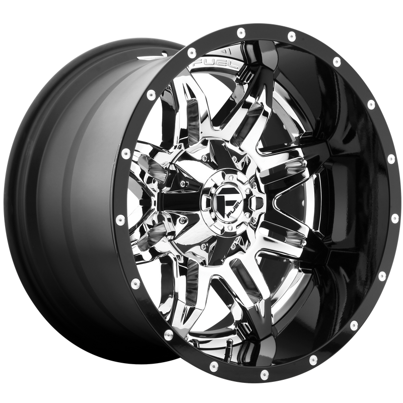 Fuel - D266 LETHAL - Chrome - CHROME PLATED GLOSS BLACK LIP - 20" x 10", -19 Offset, 8x170 (Bolt Pattern), 125.1mm HUB