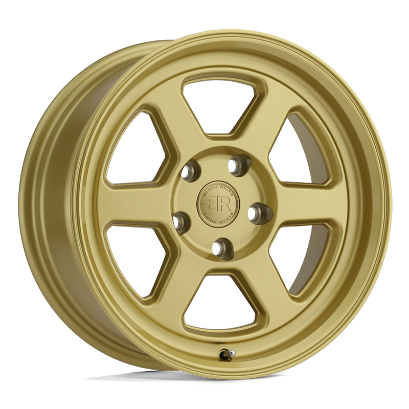Black Rhino - RUMBLE - Gold - Gloss Gold - 15" x 7", 15 Offset, 5x114.3 (Bolt Pattern), 76.1mm HUB