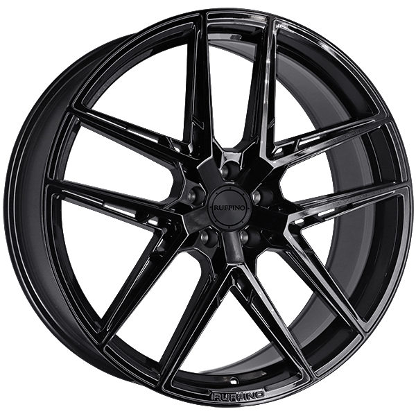 Ruffino Wheels - Rayden - Black - Gloss Black - 18" x 8", 40 Offset, 5x108 (Bolt Pattern), 63.4mm HUB