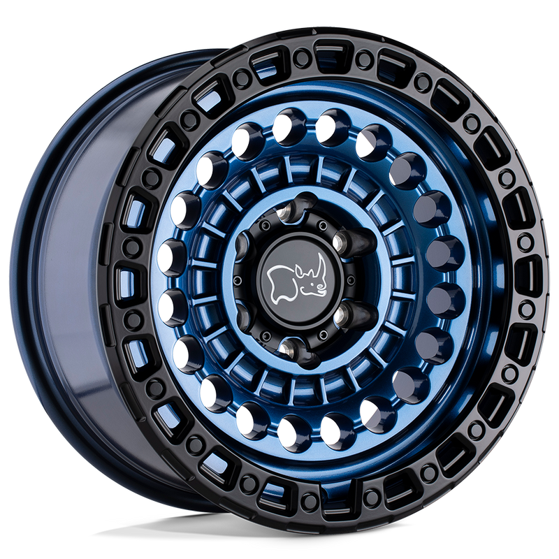 Black Rhino - SENTINEL - COBALT BLUE WITH BLACK RING - 17" x 8.5", 0 Offset, 8x165.1 (Bolt Pattern), 125.1mm HUB
