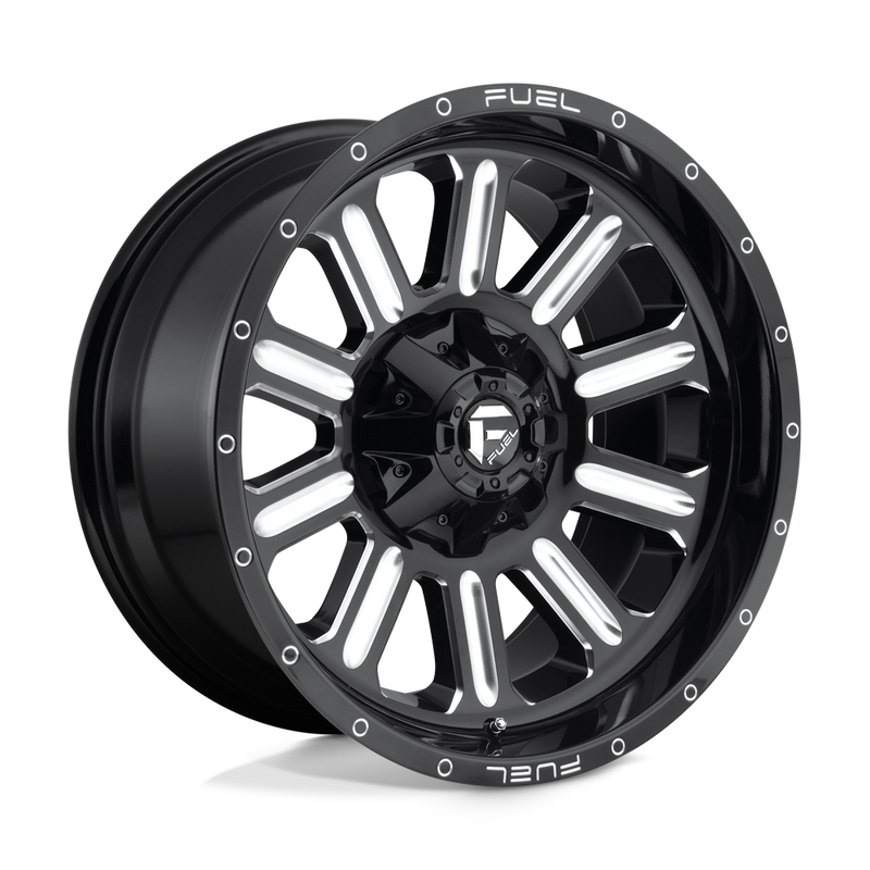 Fuel - D620 HARDLINE - Black - GLOSS BLACK MILLED - 20" x 10", -18 Offset, 8x165.1 (Bolt Pattern), 125.1mm HUB