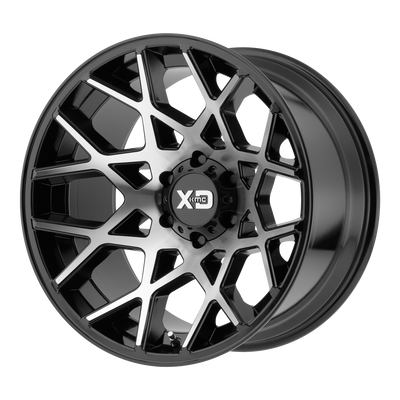 XD Series - XD831 CHOPSTIX - Black - GLOSS BLACK MACHINED - 20" x 10", -24 Offset, 6x139.7 (Bolt Pattern), 106.1mm HUB