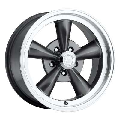 Vision Wheel American Muscle - 141 LEGEND 5 / 6 - Gunmetal - GUNMETAL MACHINED LIP - 17" x 8", 0 Offset, 5x114.3 (Bolt Pattern), 83mm HUB