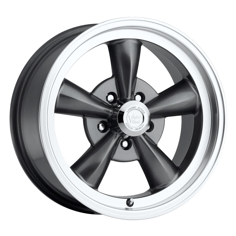 Vision Wheel American Muscle - 141 LEGEND 5 / 6 - Gunmetal - GUNMETAL MACHINED LIP - 17" x 8", 0 Offset, 5x114.3 (Bolt Pattern), 83mm HUB