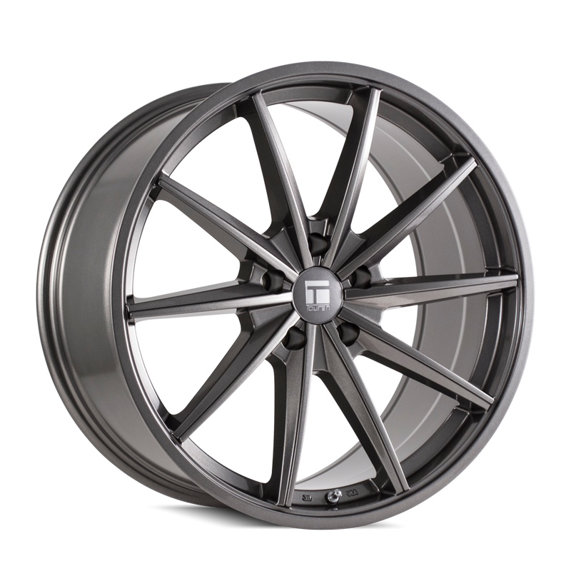 Touren - TF02 - Grey - GRAPHITE - 20" x 9", 35 Offset, 5x112 (Bolt Pattern), 66.6mm HUB