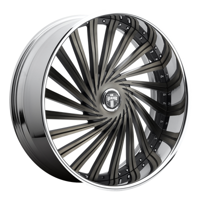 DUB - S241 DAZED - Gunmetal - MATTE BLACK DOUBLE DARK TINT - 24" x 10", 5 Offset, 5x120.65/127 (Bolt Pattern), 78.1mm HUB