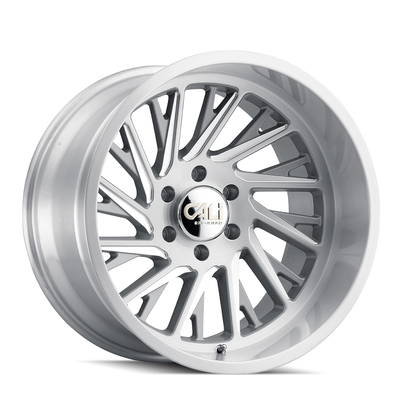 Cali Off-Road - INVADER - Silver - BRUSHED & CLEAR COATED - 22" x 12", -51 Offset, 8x170 (Bolt Pattern), 125.2mm HUB