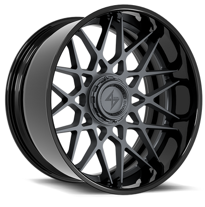 Sentali - BFX5 - Black - Gloss Black Lip / Gun Metal Centre - 22" x 12", -44 Offset, 6x135/139.7 (Bolt pattern), 106.10mm HUB