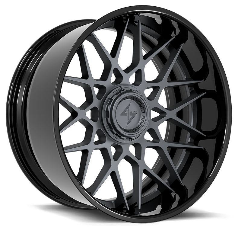 Sentali - BFX5 - Black - Gloss Black Lip / Gun Metal Centre - 22" x 12", -44 Offset, 6x135/139.7 (Bolt pattern), 106.10mm HUB