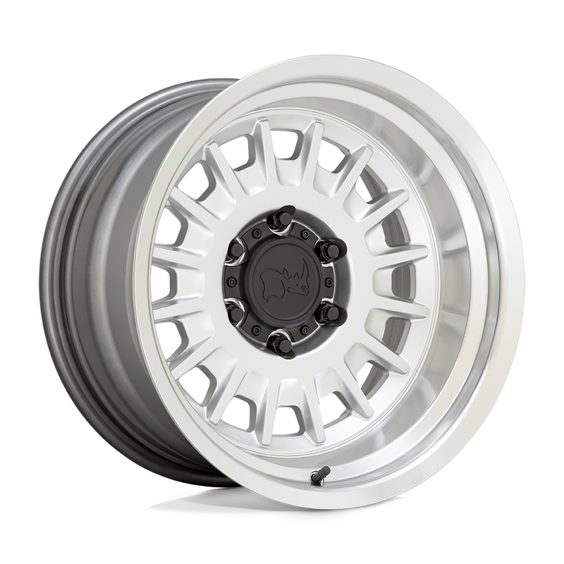 Black Rhino - ALISO - Silver - GLOSS SILVER WITH MIRROR CUT FACE & LIP - 17" x 8.5", -10 Offset, 6x139.7 (Bolt Pattern), 106.1mm HUB