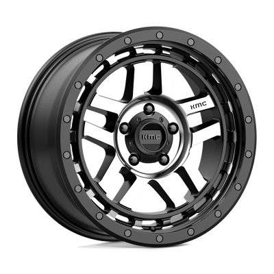 KMC Wheels - KM540 RECON - Black - SATIN BLACK MACHINED - 18" x 8.5", 18 Offset, 5x150 (Bolt Pattern), 110.1mm HUB