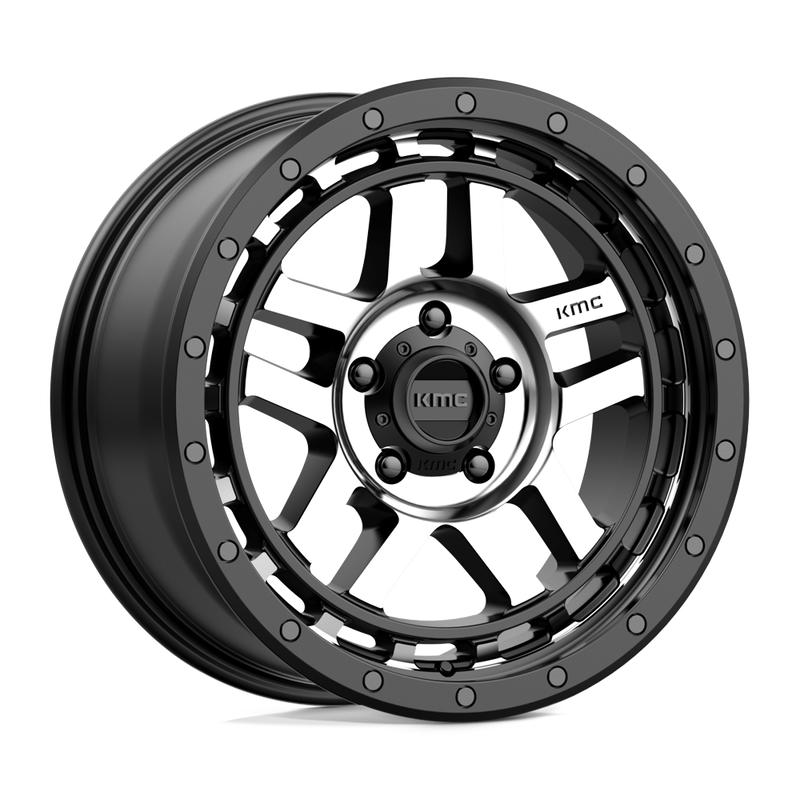 KMC Wheels - KM540 RECON - Black - SATIN BLACK MACHINED - 18" x 8.5", 18 Offset, 5x150 (Bolt Pattern), 110.1mm HUB