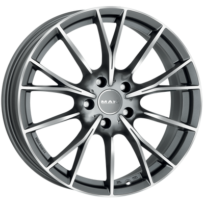 Mak Wheels - FABRIK - Gunmetal - GUN MET-MIRROR FACE - 18" x 9", 44 Offset, 5x120 (Bolt Pattern), 72.6mm HUB