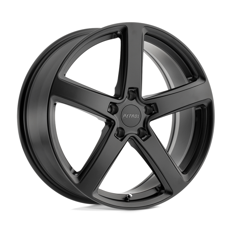Petrol Wheels - P2A - Black - MATTE BLACK - 17" x 8", 40 Offset, 5x114.3 (Bolt Pattern), 76.1mm HUB