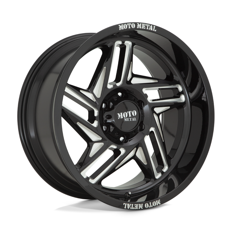 Moto Metal - MO996 RIPSAW - Black - GLOSS BLACK MILLED - 20" x 12", -44 Offset, 5x127 (Bolt Pattern), 71.5mm HUB