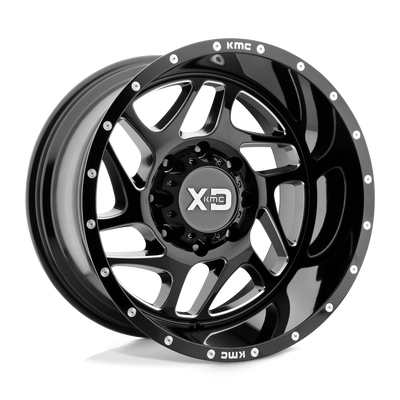 XD Series - XD836 FURY - Black - Gloss Black Milled - 20" x 12", -44 Offset, 8x165.1 (Bolt Pattern), 125.1mm HUB