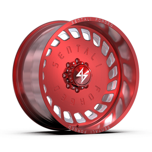 Sentali - Forged SF-4 - Red Milled - 28" x 16", -99 Offset, 5x127 (Bolt pattern), 71.5mm HUB