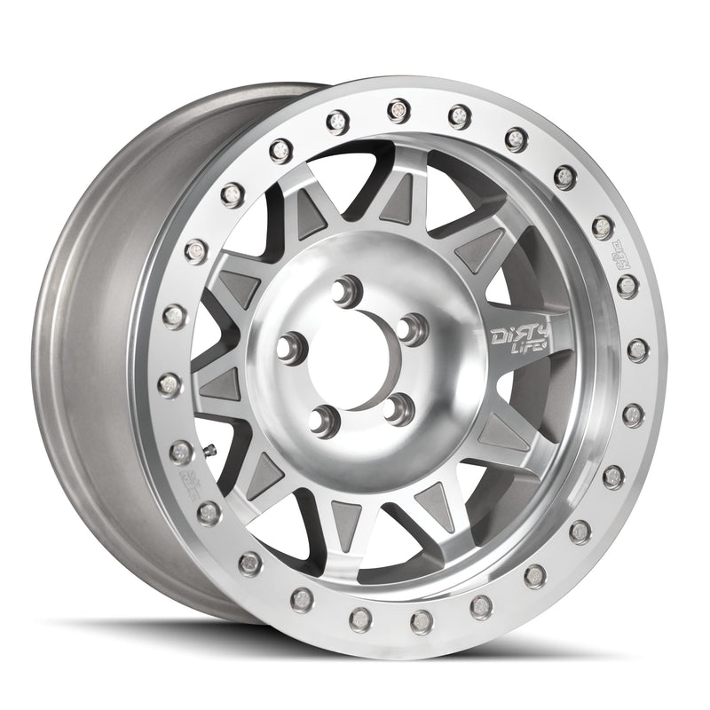 Dirty Life - ROADKILL RACE - Silver - Machined - 17" x 9", -14 Offset, 5x139.7 (Bolt pattern), 71.5mm HUB