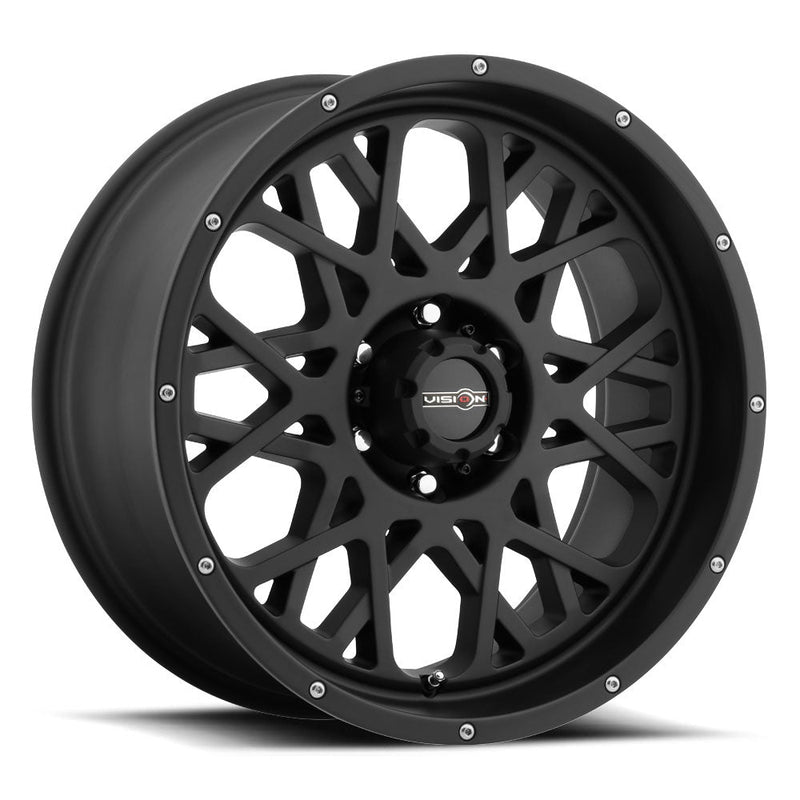 Vision Wheel Off-Road - 412 ROCKER - Black - Satin Black - 20" x 12", -51 Offset, 6x139.7 (Bolt Pattern), 106.2mm HUB
