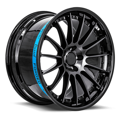Sentali - SB2 - Black - Gloss Black Lip / Matte Black Centre - 19" x 8.5", 35 Offset, 5x112 (Bolt pattern), 66.6mm HUB